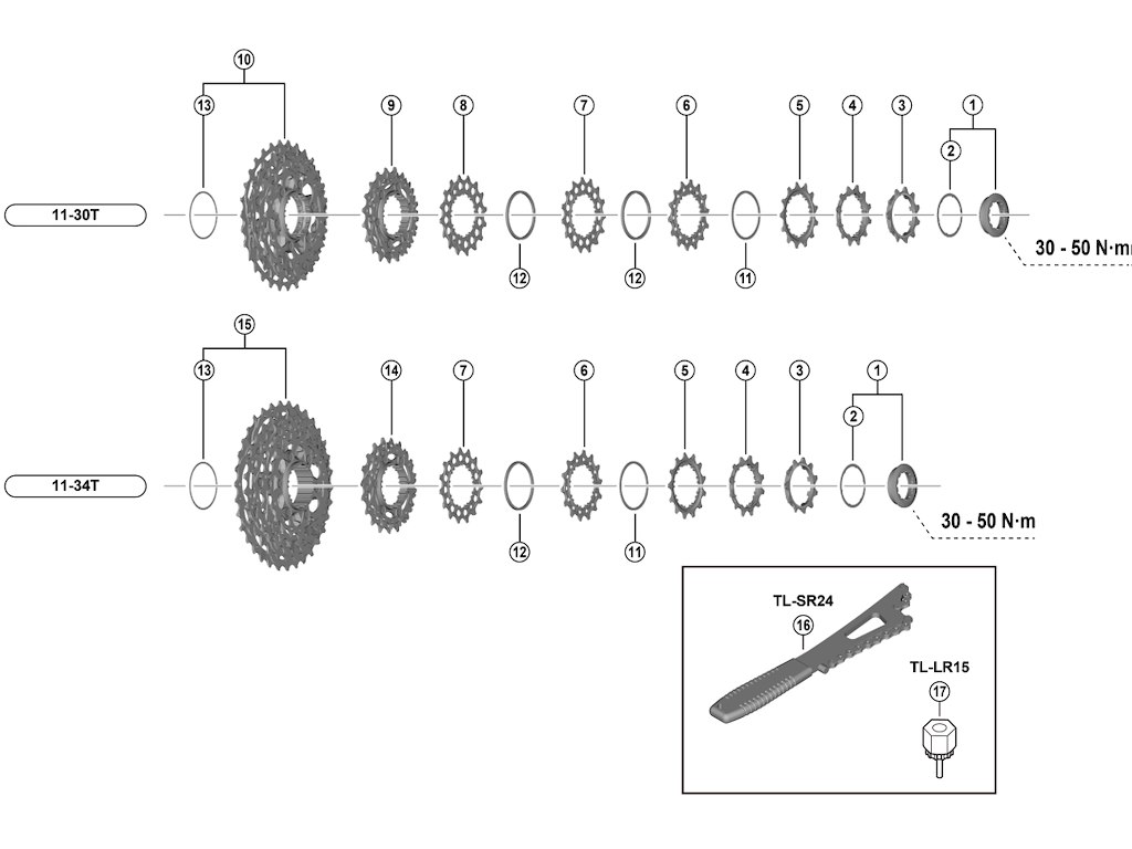 Shimano Dura Ace Lock ring og skive til kassette model CS-R9200