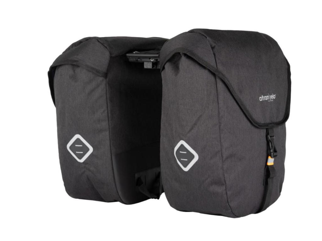 Atran Velo ZAP - Dobbelt taske til bag - AVS system - 2x25L - Grå/Sort