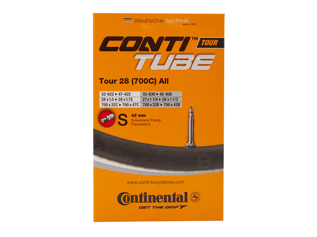 Continental Tour 28 All - Cykelslange - Str 700x32-47c - 28" x 1,75-2.0 - Racerventil 42mm