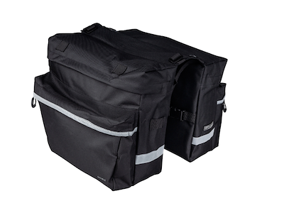 FORCE Double Taske til Bagagebære - 2x10 Liter - Sort 