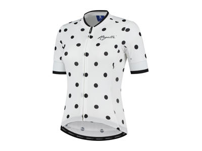 Rogelli Sprinkle - Cykelbluse - Dame - Korte ærmer - Race Fit - Hvid/Sort - Str. XL