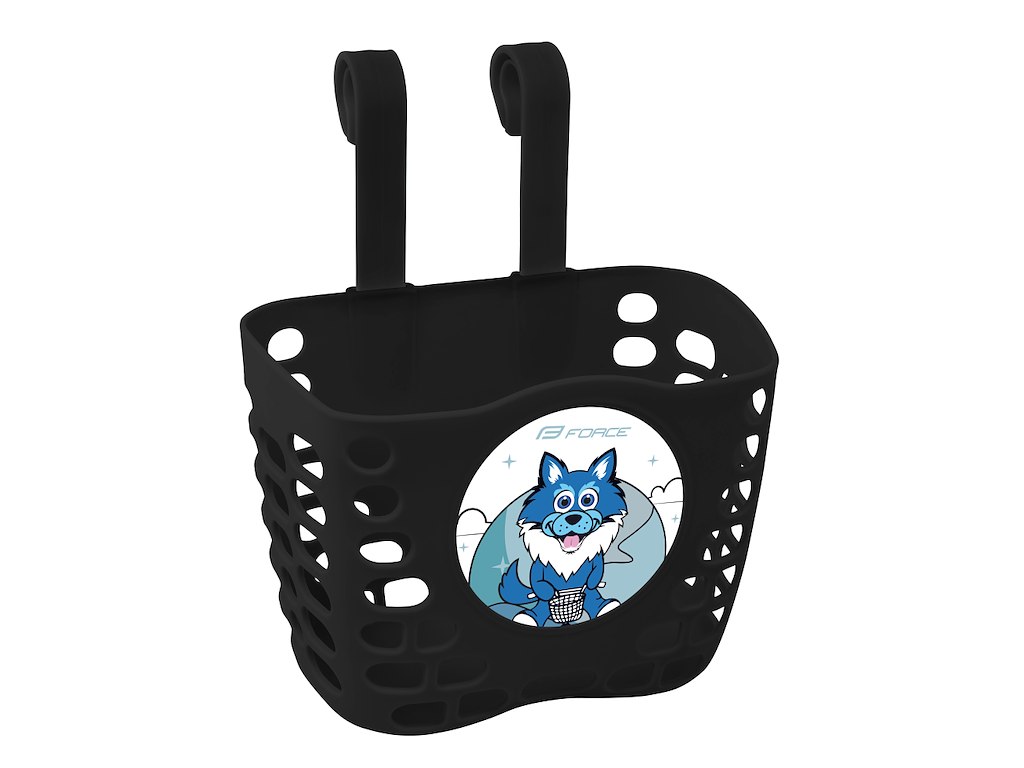 FORCE Cykelkurv til Børnecykler - Monteres på styret - Sort med Motiv