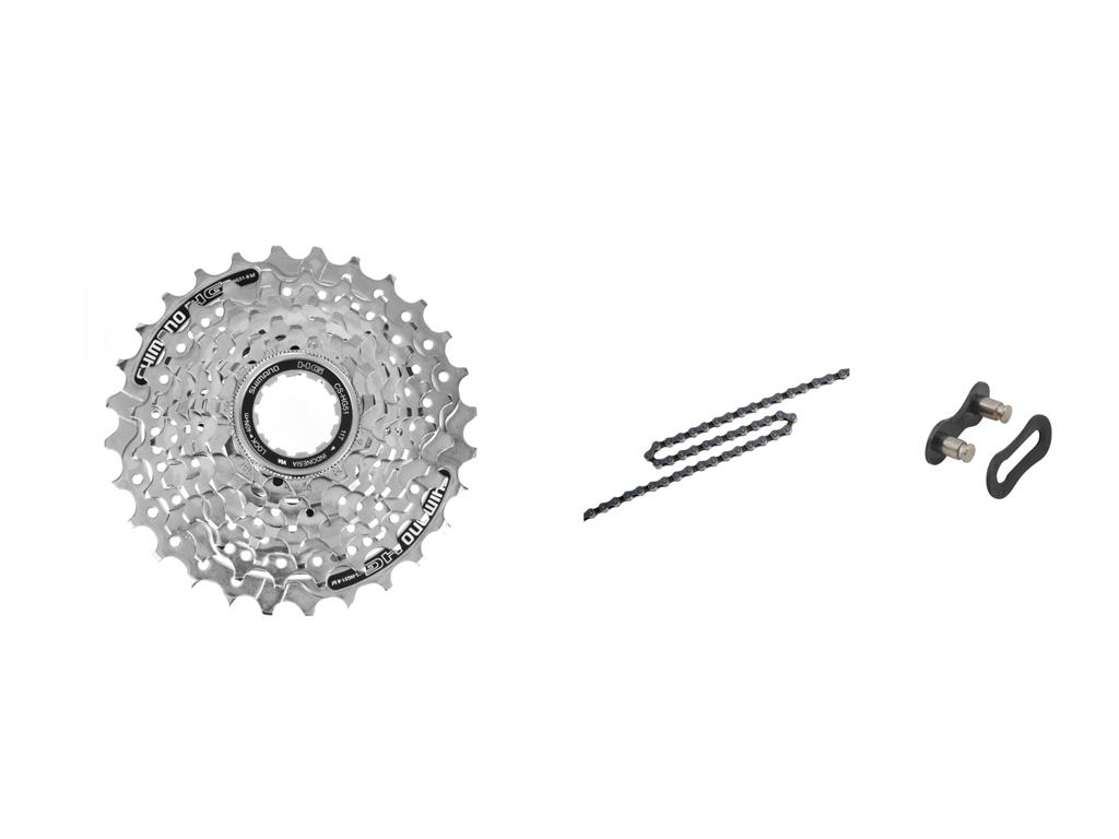 Shimano Alivio kassette og kæde - 8 gear kassette 11-28/32 tands - Inkl. HG40 kæde