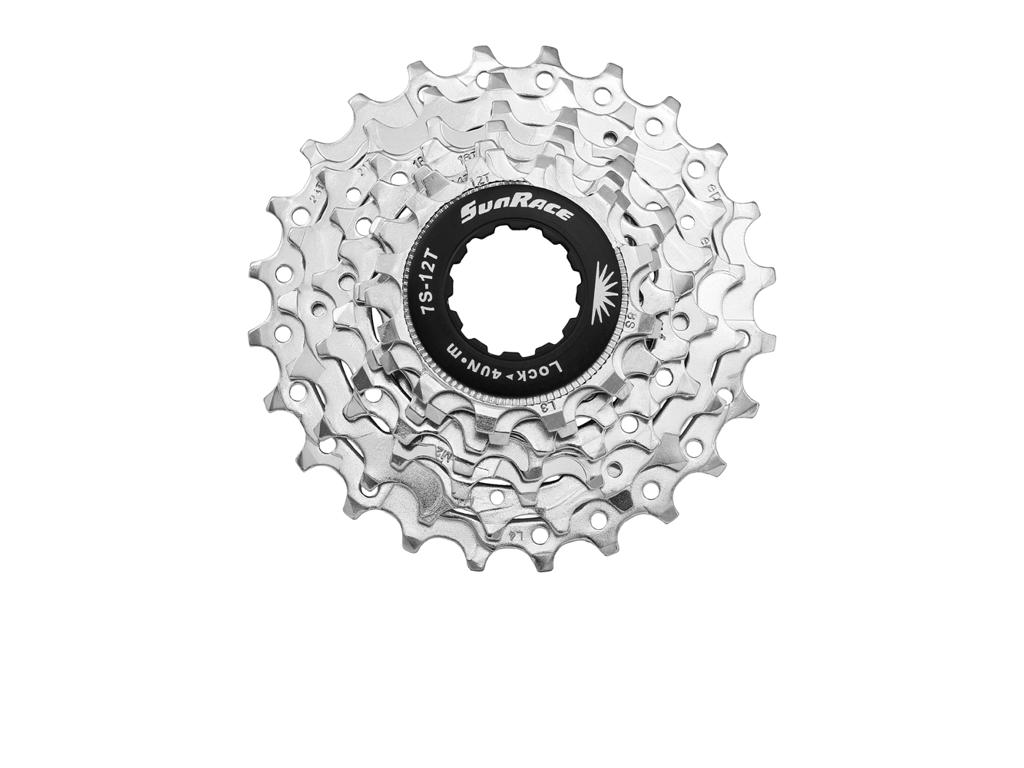 Sunrace CSR63 - Kassette 7 gear - 12-24 tands - Road - Til Shimano eller Sram - Nickel