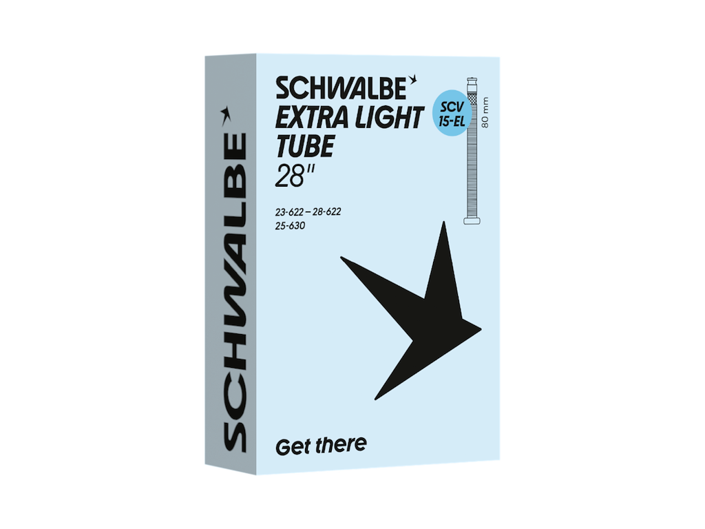 Schwalbe Extra Light slange 700c/28" (23/28-622/630) med 80mm lang SCV Clik ventil SCV15-EL