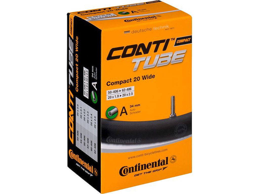 Continental 20 Slange 50/62-406/451 med 34mm auto ventil"