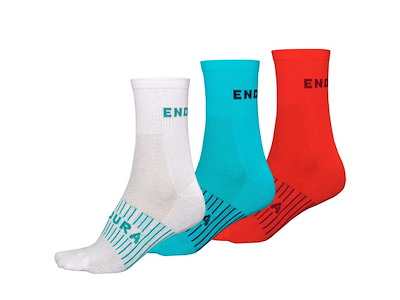 Endura Womens Coolmax Race Cykelstrømper 3-pak Pacific Blue Str. 37-42. 