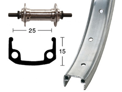 E.Wiener Bike Parts Forhjul 24 x 1.9 (507-25)