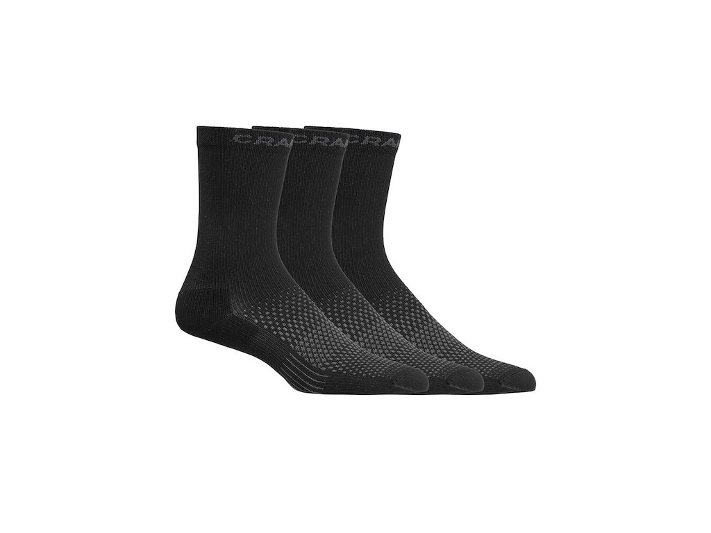 Craft Active High Sock 3-Pak- Cykelstrømper - Sort - Str. 34/36