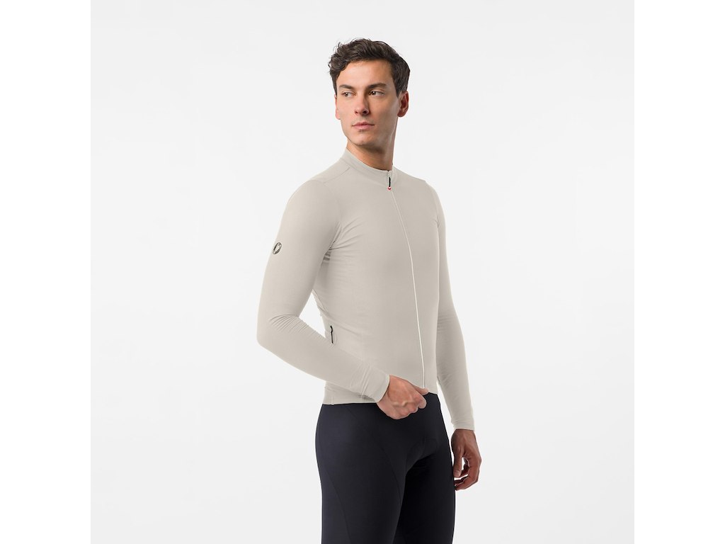 Castelli Thermowoven LS Jersey - Cykeltrøje - Lange ærmer - Herre - Silver Moon - Str. XS