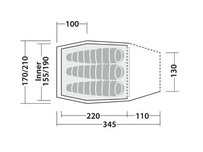 Robens Shikra Pro 3 - Telt - 3 Personer - Khaki Grøn