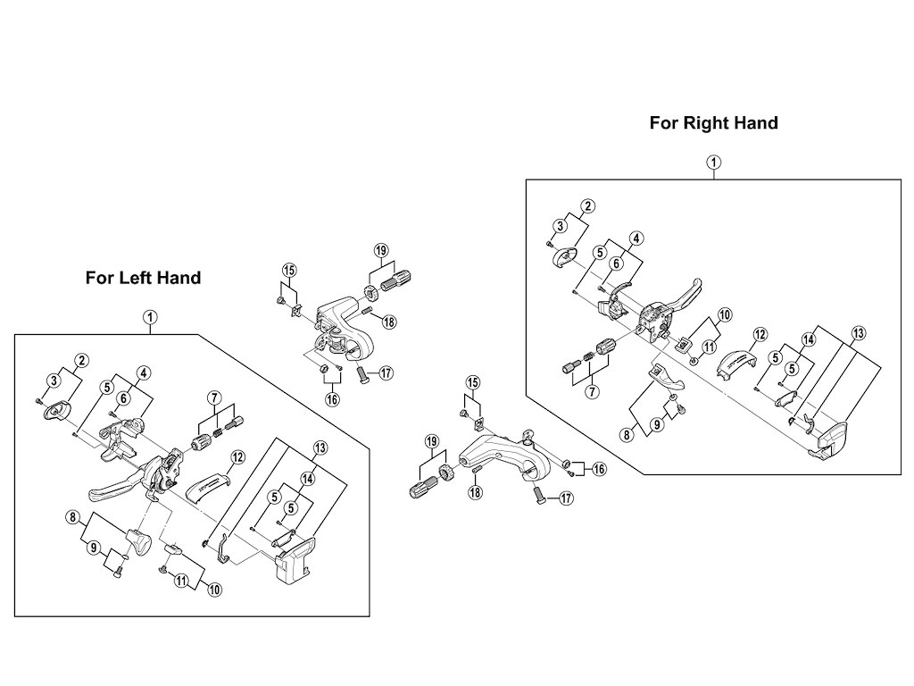 Shimano Deore LX dæksel højre til skiftegreb ST-M580