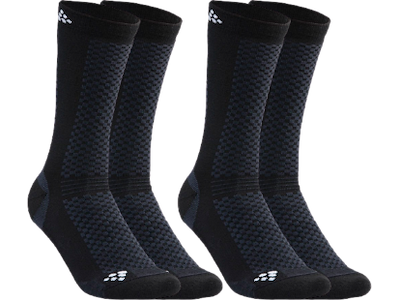 Craft Wool Warm Mid 2-Pack Strømper - Granite/Platinum