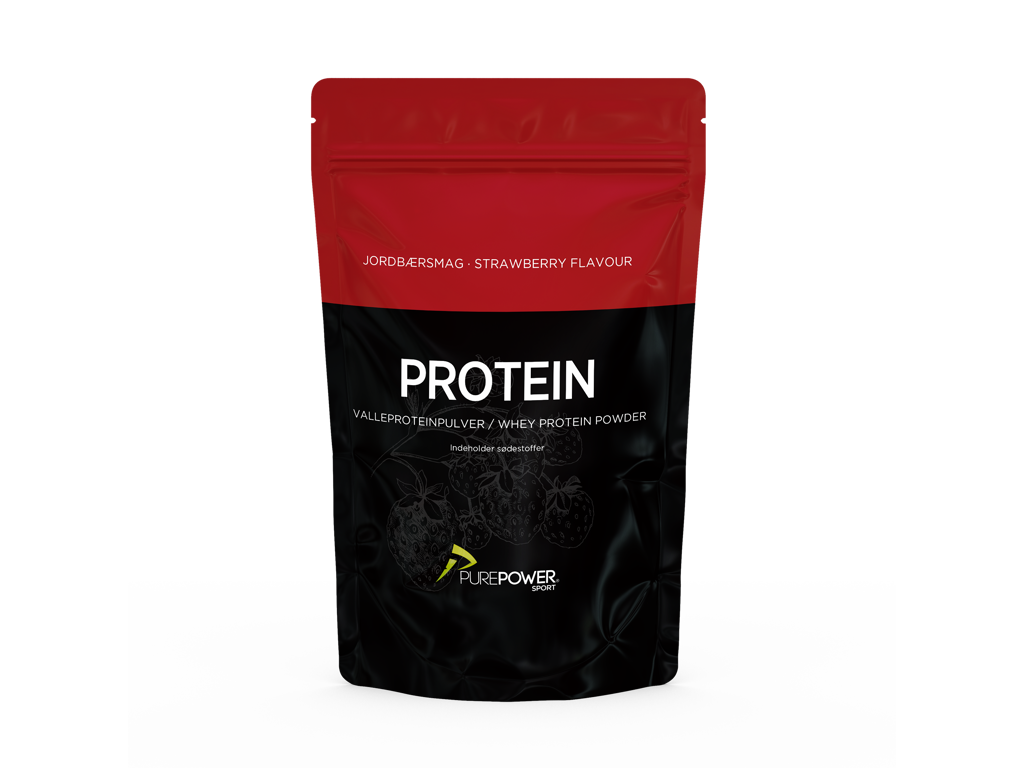 PurePower Proteinpulver - Valleproteindrik - Jordbær 400 g
