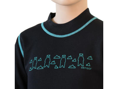 Sensor Double Face Kids Set- Skiundertøj Børn - Sort