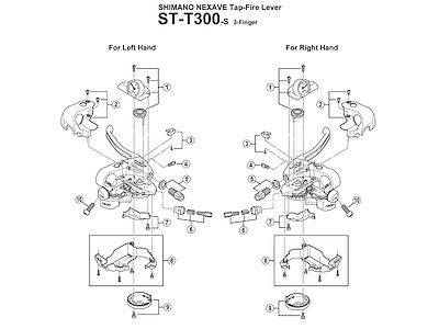 Shimano Nexave bund dæksel til højre skiftegreb model ST-T300 og ST-T400