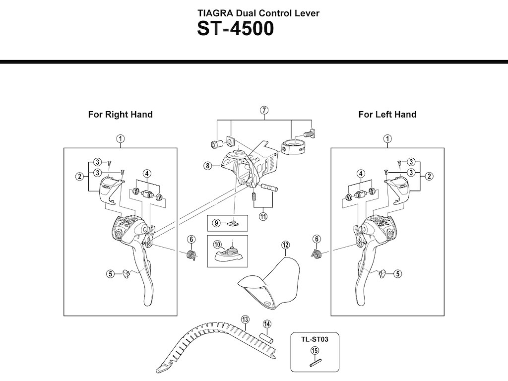 Shimano Tiagra navneplade venstre til ST-4500