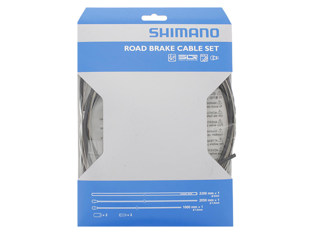 Shimano Bremsekabelsæt - Road Rustfri - For-og bagbremsekabel komplet - Sort