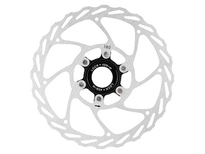 FORCE bremseskive 180mm center lock sølv