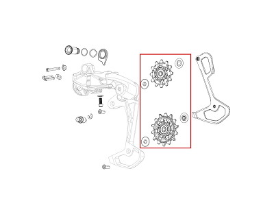 SRAM Force AXS E1 pulley kit til bagskifter