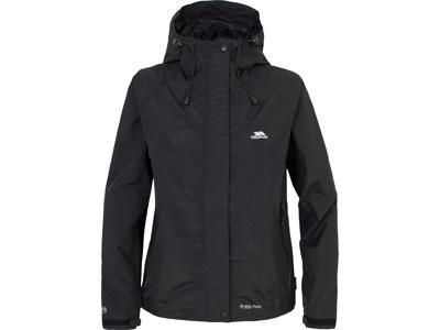 Trespass Miyake -Regnjakke med hætte til dame - Sort