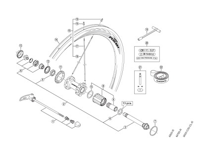 Shimano eger 264,5mm lang til baghjul model WH-RS81-C50-CL