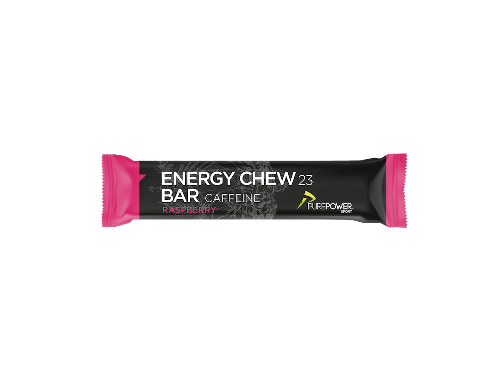Purepower Energy Chew Bar - Hindbær - Med Koffein - 30 gram Purepower Energy Chew Bar - Hindbær - Med Koffein - 30 gram