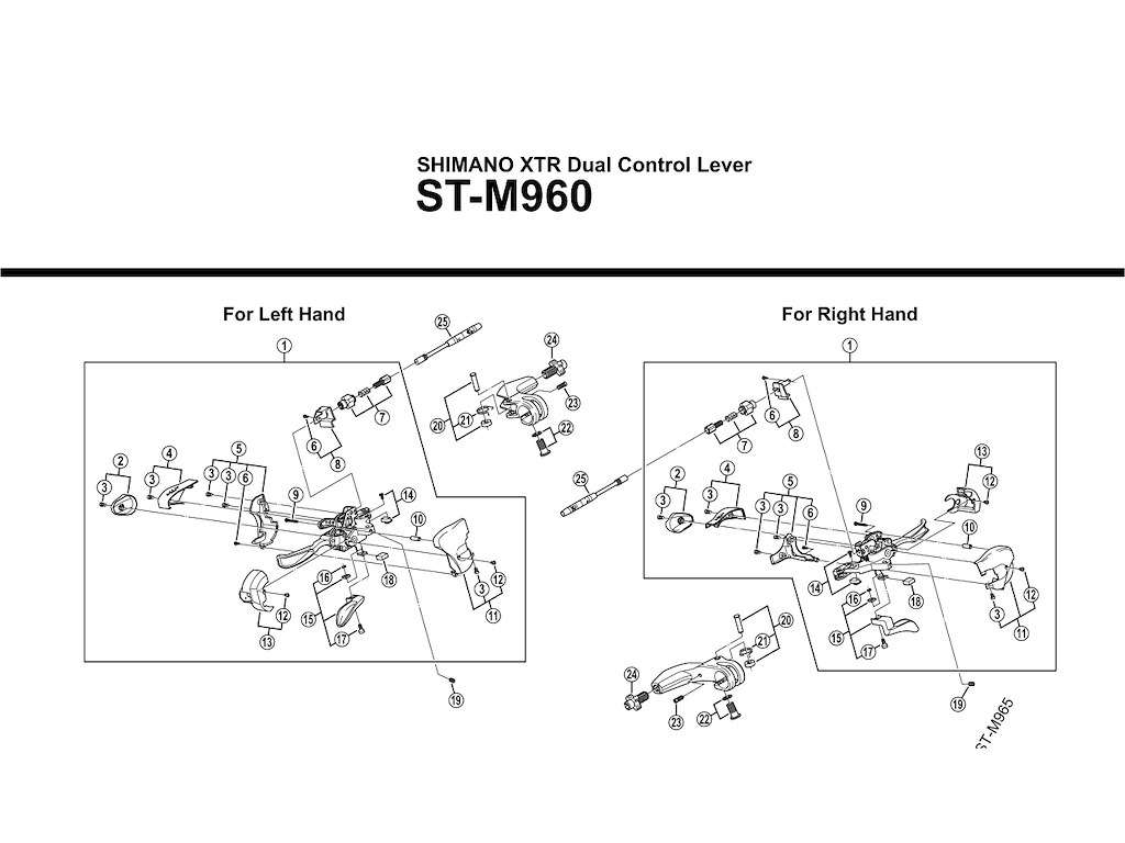 Shimano XTR dæksel med skrue venstre til skiftegreb ST-M960