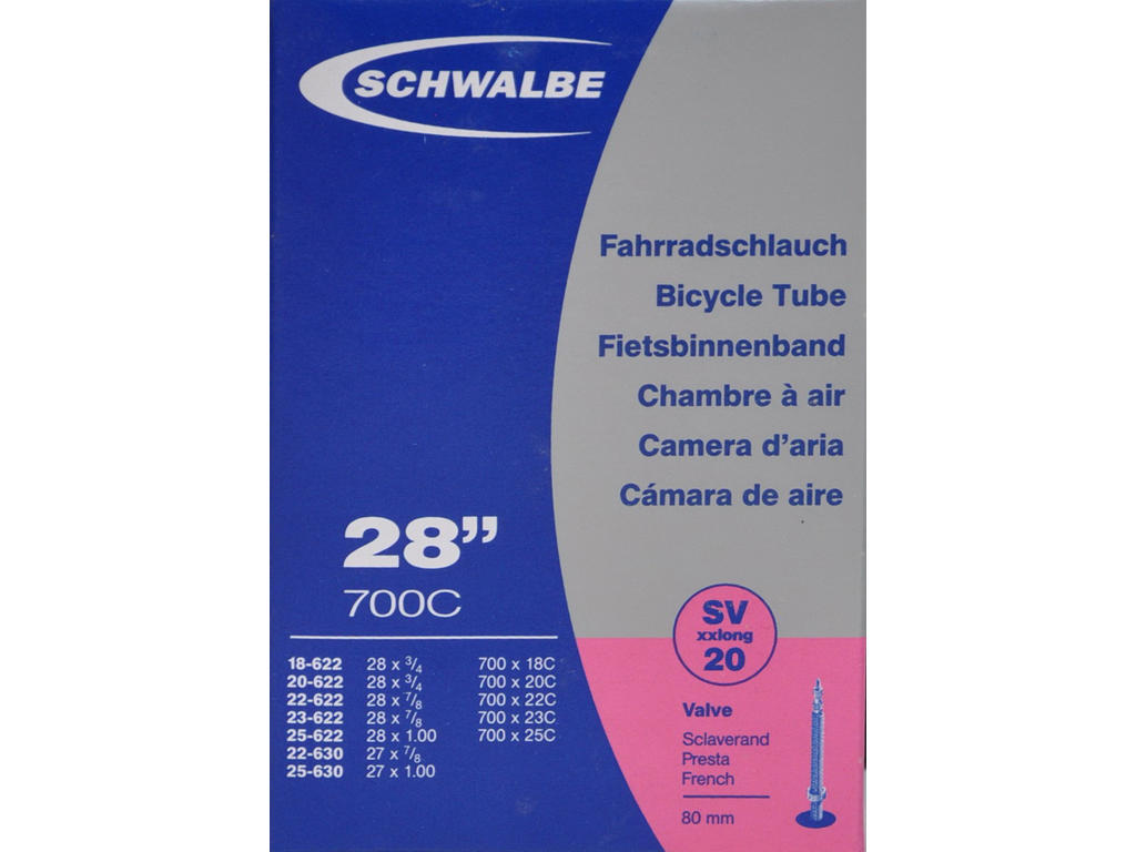Schwalbe slange 700x18-25c X-Light med 80mm Racer ventil SV20