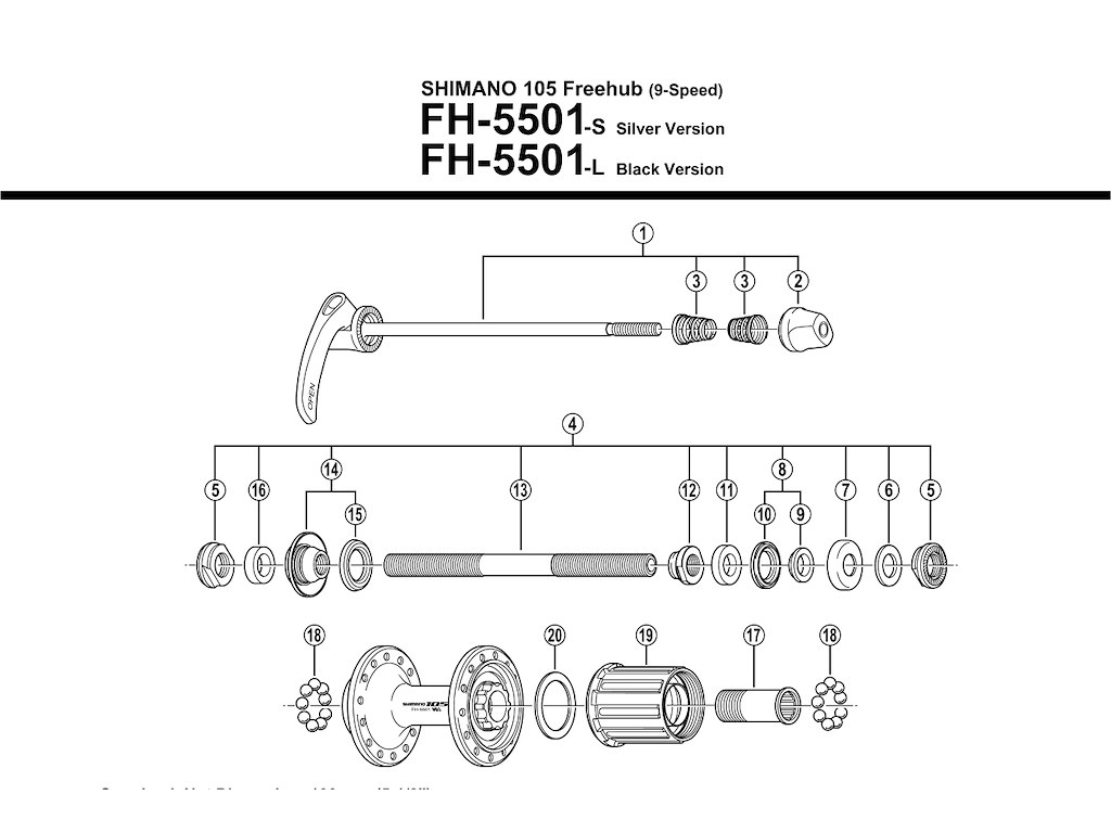 Shimano konus venstre til bagnav FH-5501-S