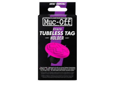 Muc-Off Tubeless Tag Holder  - Holder til Apple Airtag - Sort/Pink