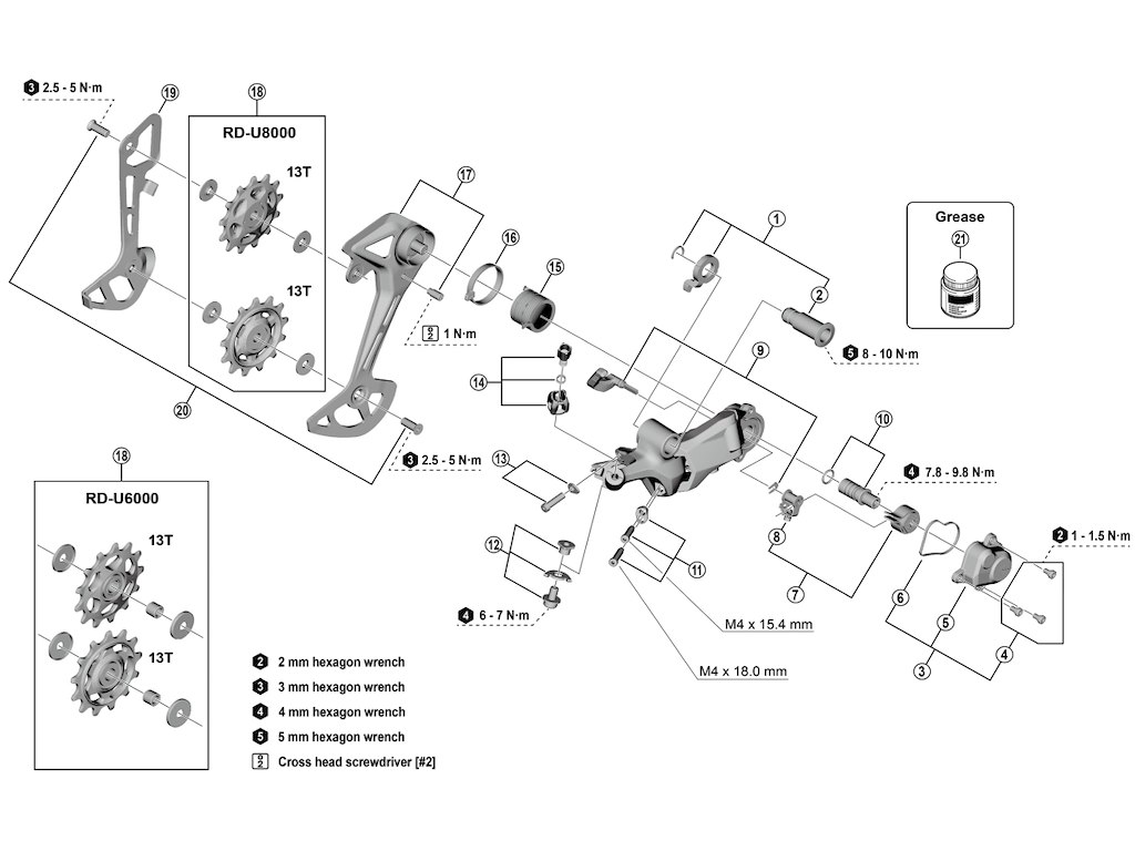 Shimano Cues inderplade til bagskifter model RD-U8000-GS type