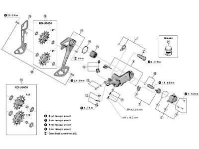 Shimano Cues yderplade til bagskifter model RD-U8000-GS type