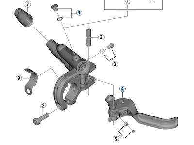 Shimano XT bremseklinge venstre side bremsegreb model BL-M8000