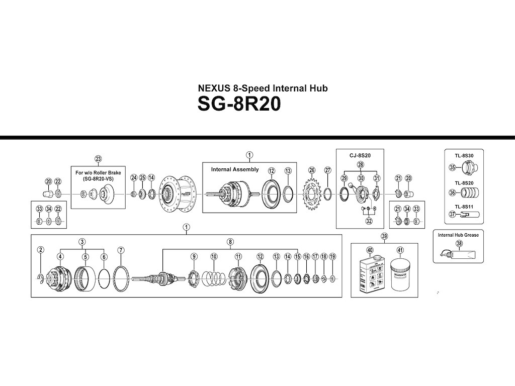 Shimano Nexus 8 - koblingsenhed SG-8R20