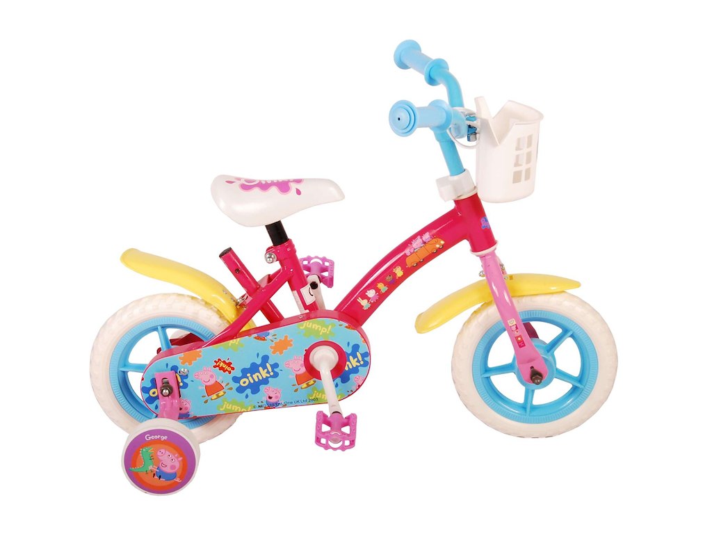 Volare Gurli Gris Børnecykel - 10" med støttehjul - Pink/Blå