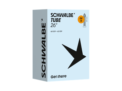 Schwalbe slange 26" (40/62-559) med 40mm lang Dunlop ventil DV13