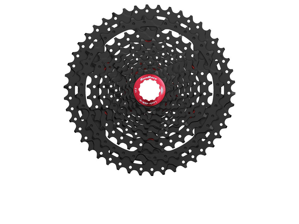 Sunrace CSMX3 - Kassette 10 gear - 11-42 tands - MTB - Til Shimano eller Sram - Sort