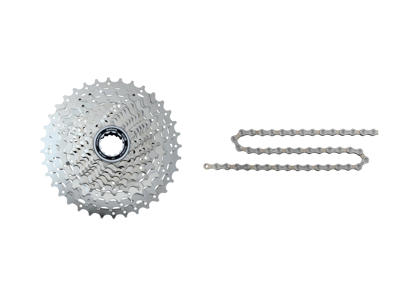 Shimano Deore kassette og kæde - 10 gear kassette 11-36 tands samt HG54 kæde (Bundle)