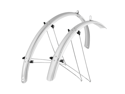 FORCE Aluflex Skærmsæt 28" - Inkl Stiver - Sølv