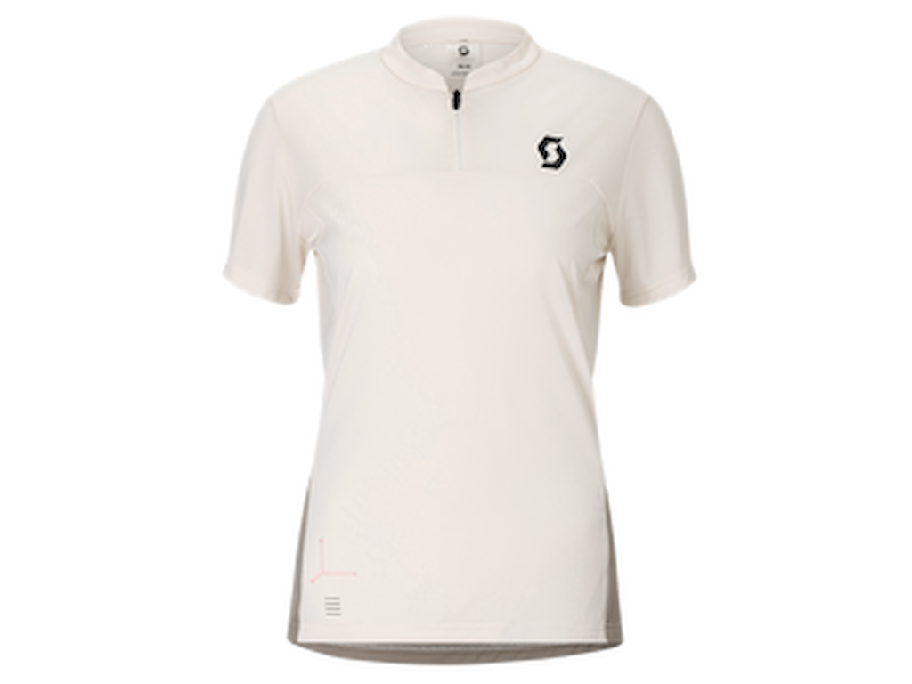 SCOTT Vertic Zip Tee - Cykeltrøje - Korte ærmer - Dame - Hvid/Beige - Str. L