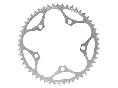 Stronglight 52T klinge - ø130 - 5 huller - 9/10 speed - Dural alu - Sølv