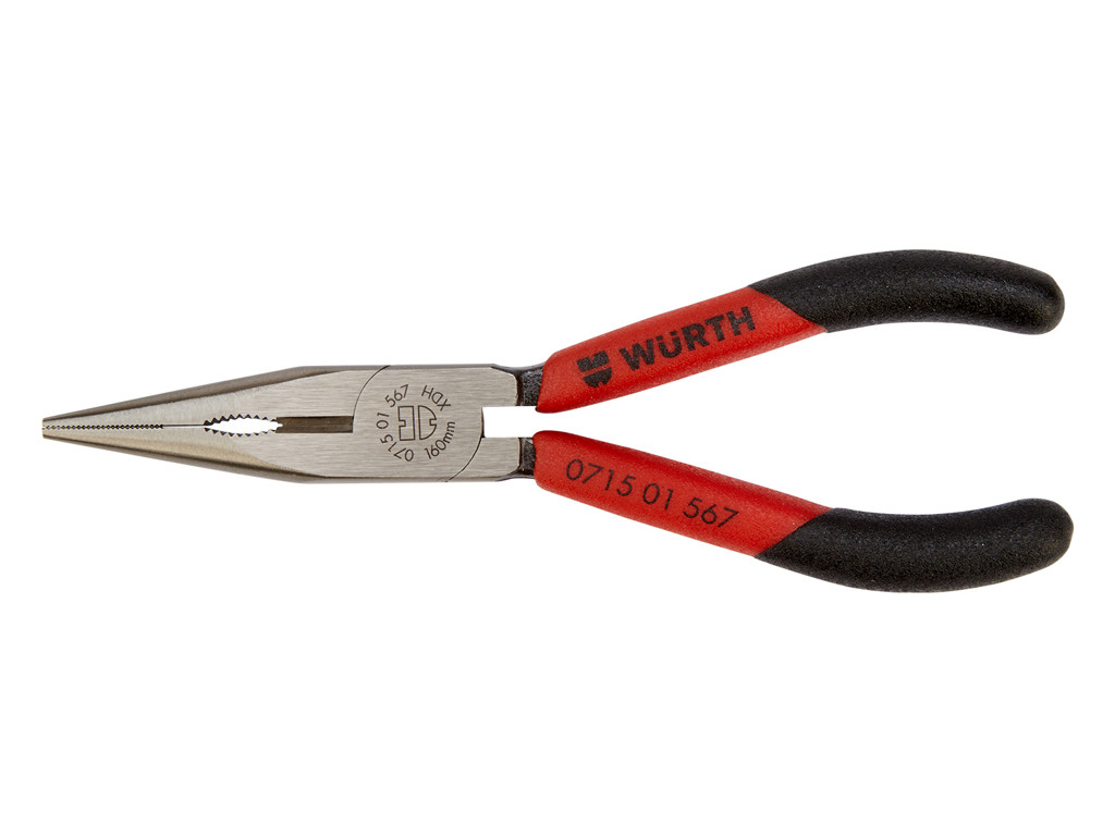 Fladrundtang/Spidstang Würth med skridsikker greb og god arbejdskomfort