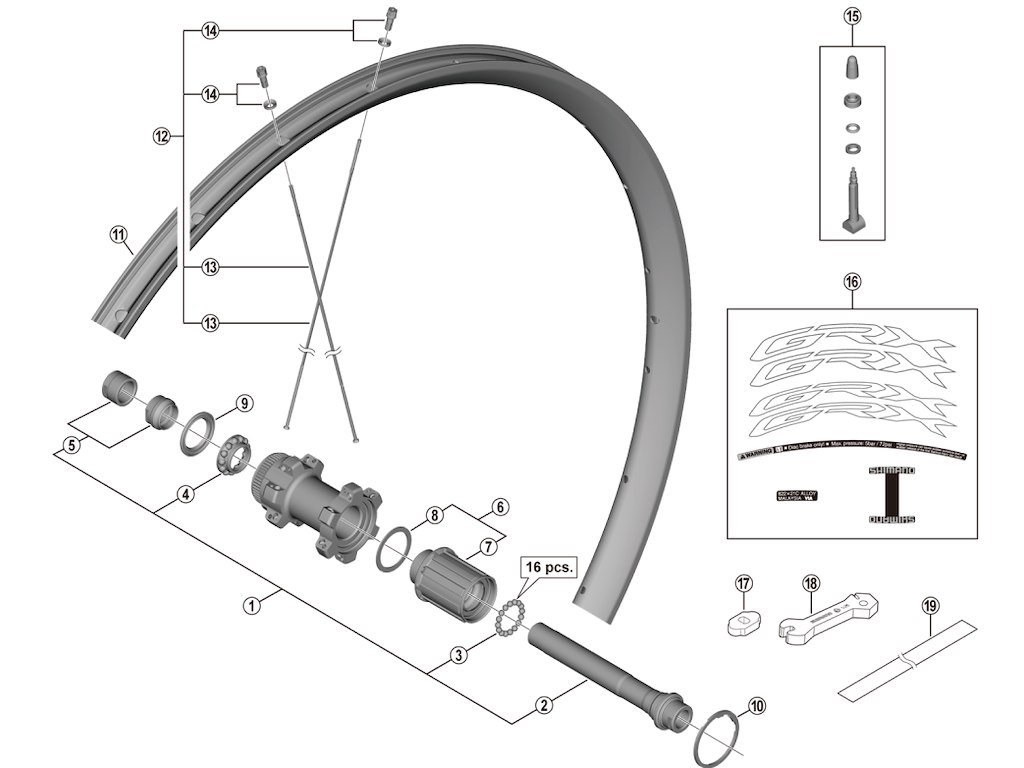Shimano låsemøtrik unit venstre til baghjul model WH-RX570-TL-R12