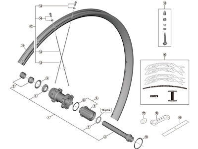 Shimano låsemøtrik unit venstre til baghjul model WH-RX570-TL-R12