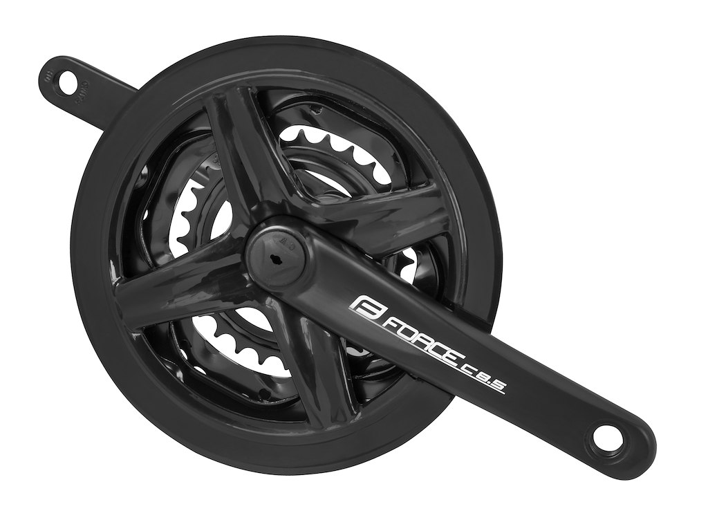 FORCE C8.5 kranksæt 48/38/28 tands klinger stål 175 mm alu pedalarme til firkantet aksel
