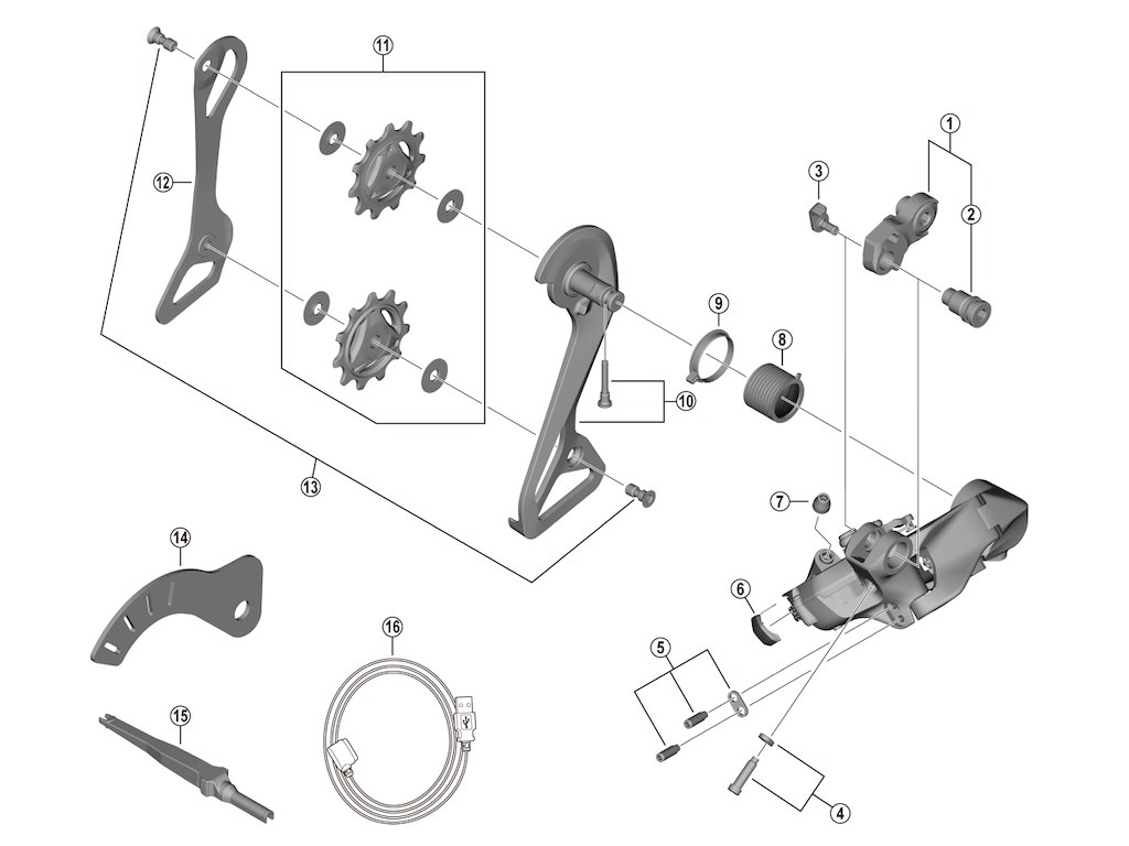 Shimano Dura Ace aksel beslagenhed normal type til bagskifter model RD-R9250