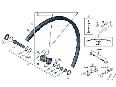Shimano XTR eger 298mm lang til 29" forhjul model WH-M9000