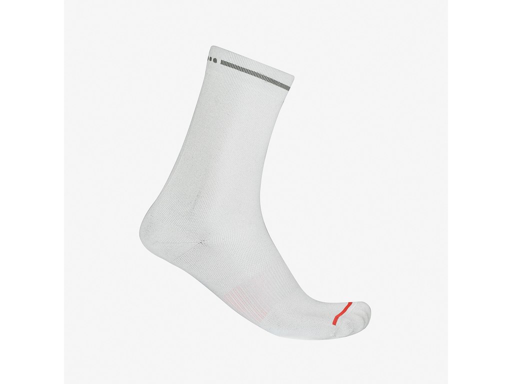 Castelli Premio evo 18 cykelstrømper hvid (Strømpe str.: 36-40)