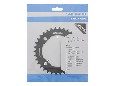Shimano Zee - 34 tands klinge MTB - BCD104 - Sort - FC-M640